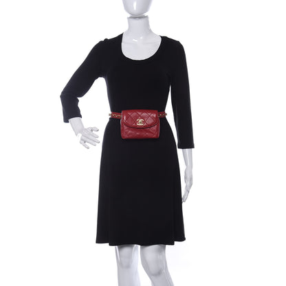 Chanel Calfskin Quilted Flap Waist Belt Bag Red 2 of 12