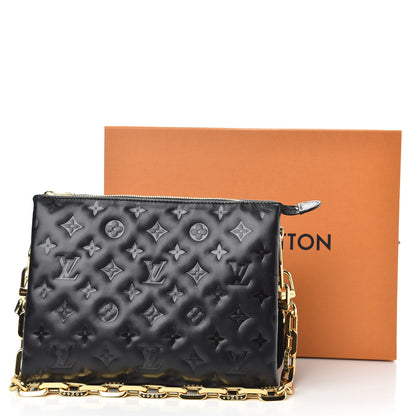 Louis Vuitton Lambskin Embossed Monogram Coussin PM Black 11 of 11