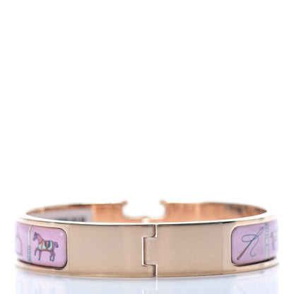Hermes Enamel Printed Narrow Couvertures et Tenues de Jour Clic Clac H Bracelet PM Color Patch 3 of 6