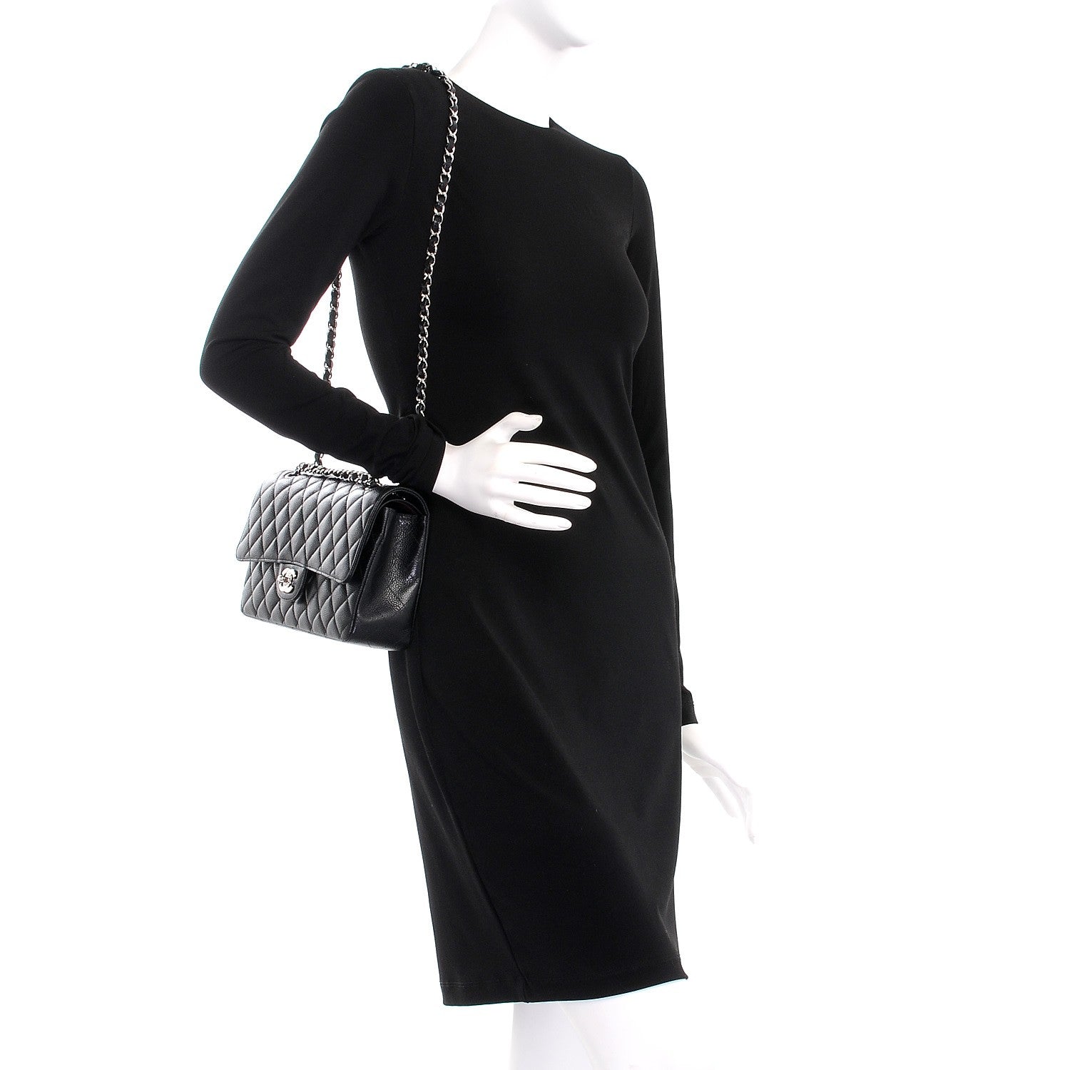Chanel Caviar Quilted Medium Double Flap Black 3 of 8