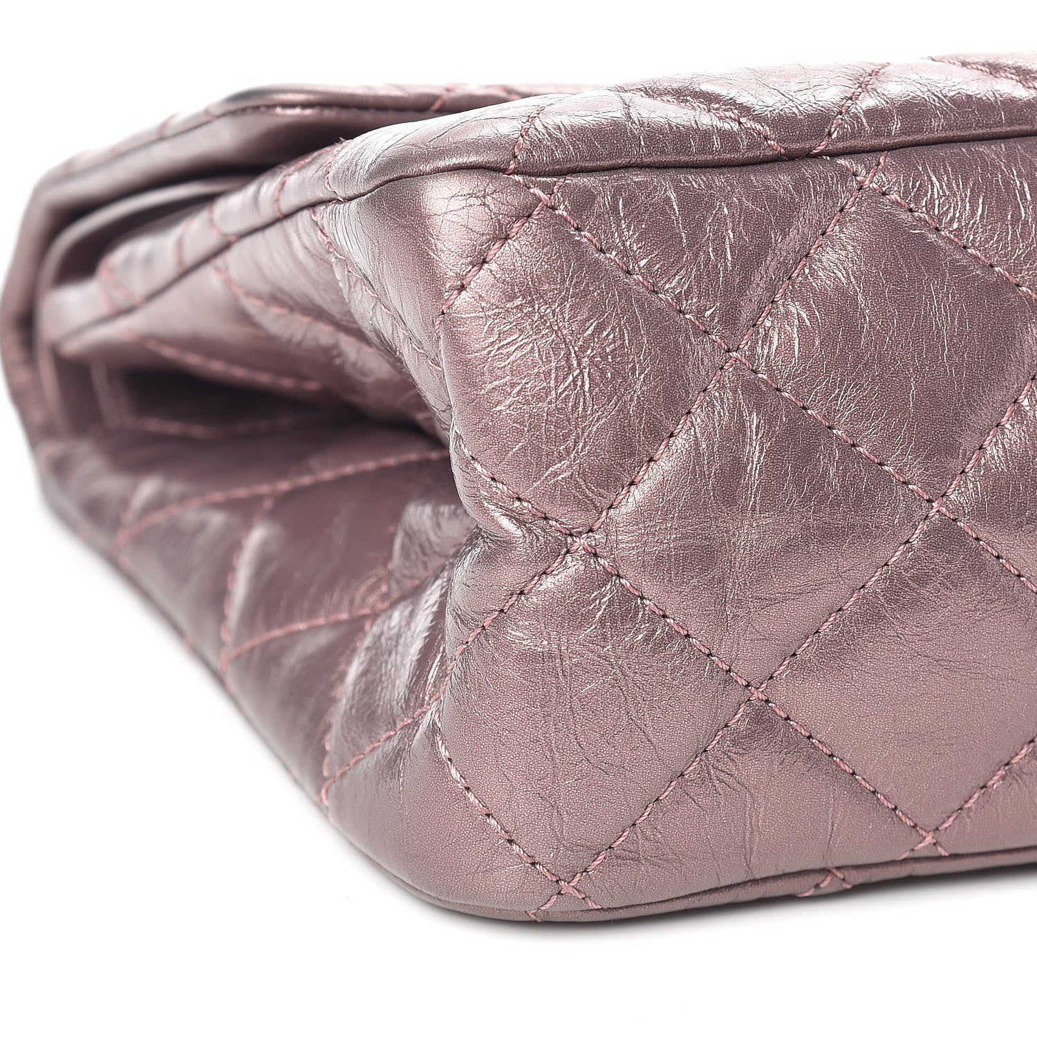 Chanel Metallic Aged Calfskin Quilted 2.55 Reissue 227 Flap Rose Fonce 9 of 10