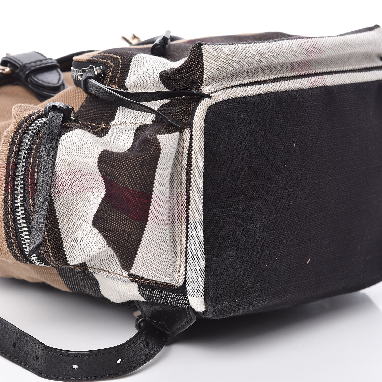 Burberry Canvas Mega Check Medium Rucksack Backpack Black 7 of 8