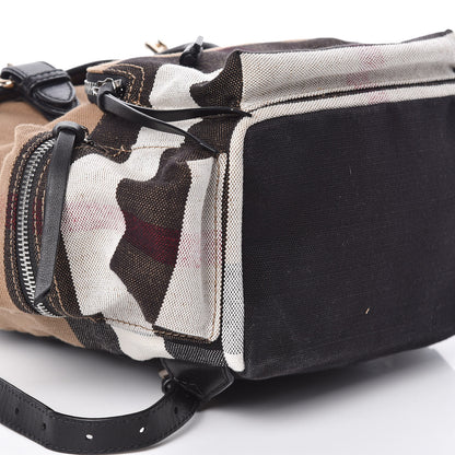 Burberry Canvas Mega Check Medium Rucksack Backpack Black 7 of 8