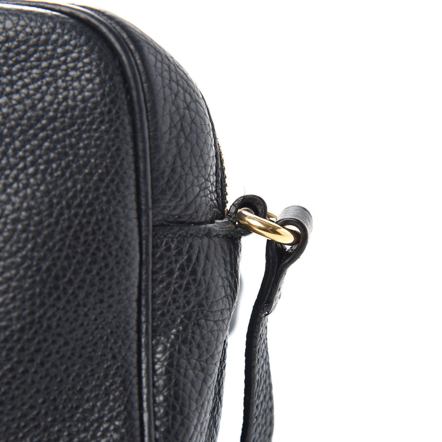 Pebbled Calfskin Small Soho Disco Bag Black