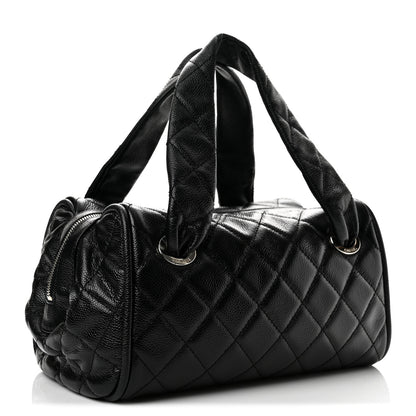 Chanel Caviar Quilted CC Timeless Bowler Black 3 of 11