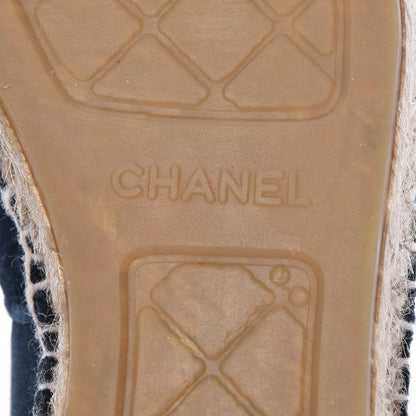 Chanel Velvet Logo Espadrilles 39 Blue Black 6 of 10