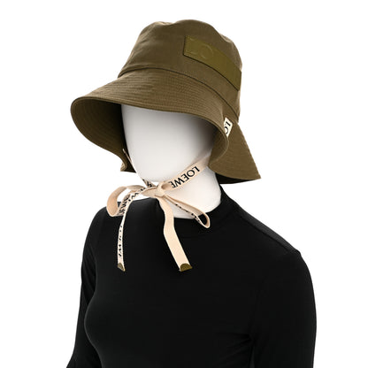 Loewe Canvas Calfskin Fisherman Bucket Hat 58 Military Green 2 of 8