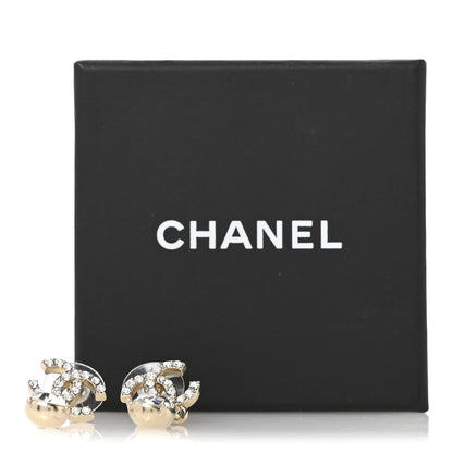 Chanel Crystal CC Tear Drop Earrings Gold 5 of 5