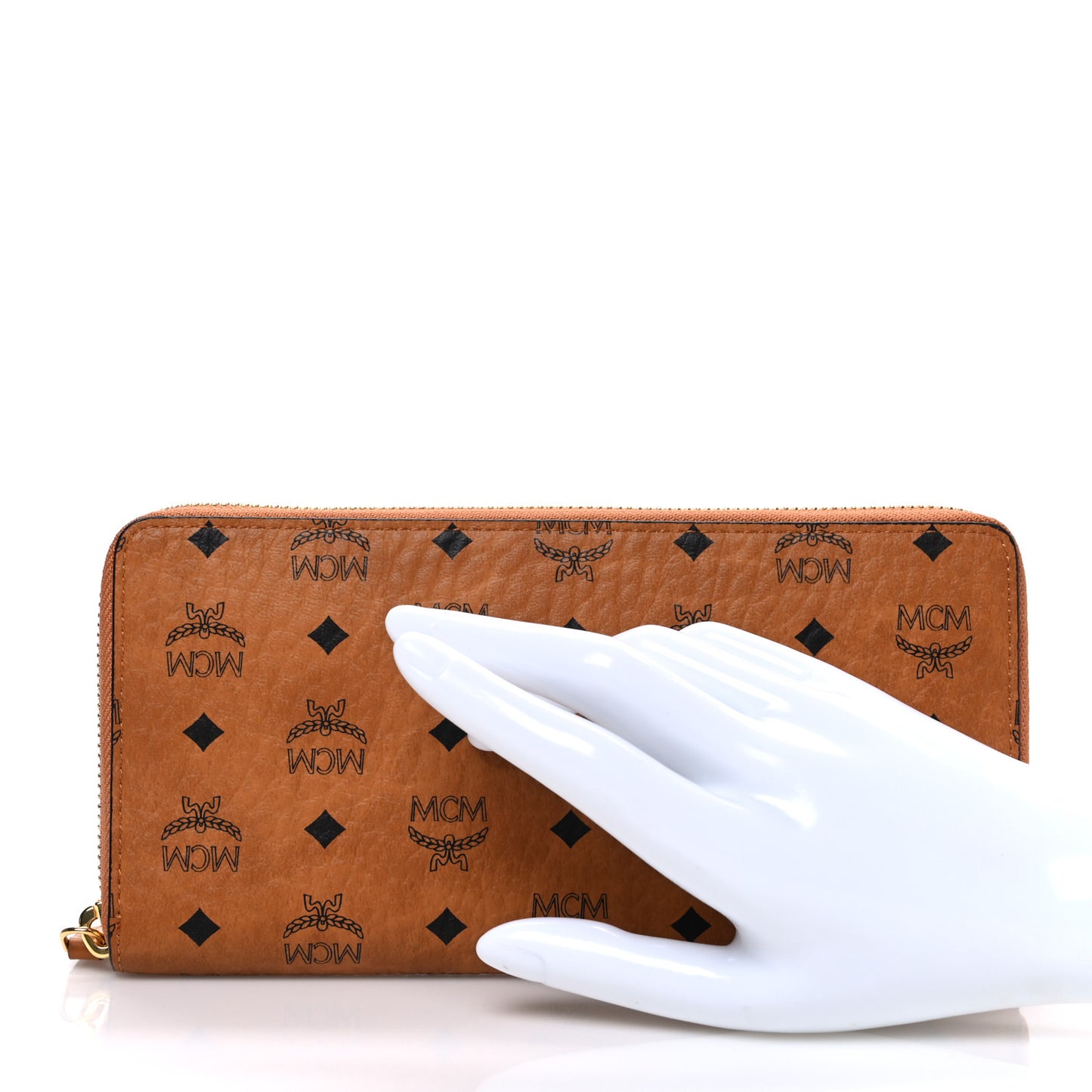 Visetos Large Zip Around Wallet Cognac
