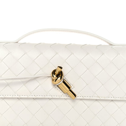Bottega Veneta Nappa Intrecciato Long Andiamo Top Handle Clutch White 9 of 10