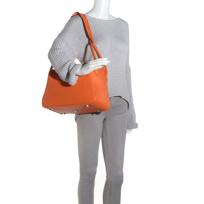 Hermes Taurillon Clemence Lindy 34 Orange 2 of 17