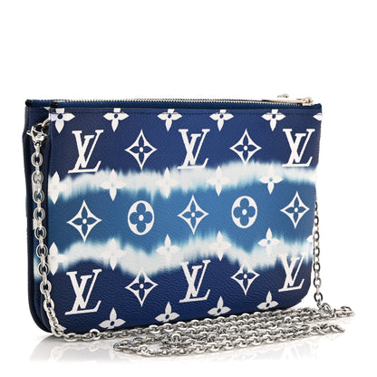 Louis Vuitton Monogram Giant Escale Double Zip Pochette Blue 3 of 10