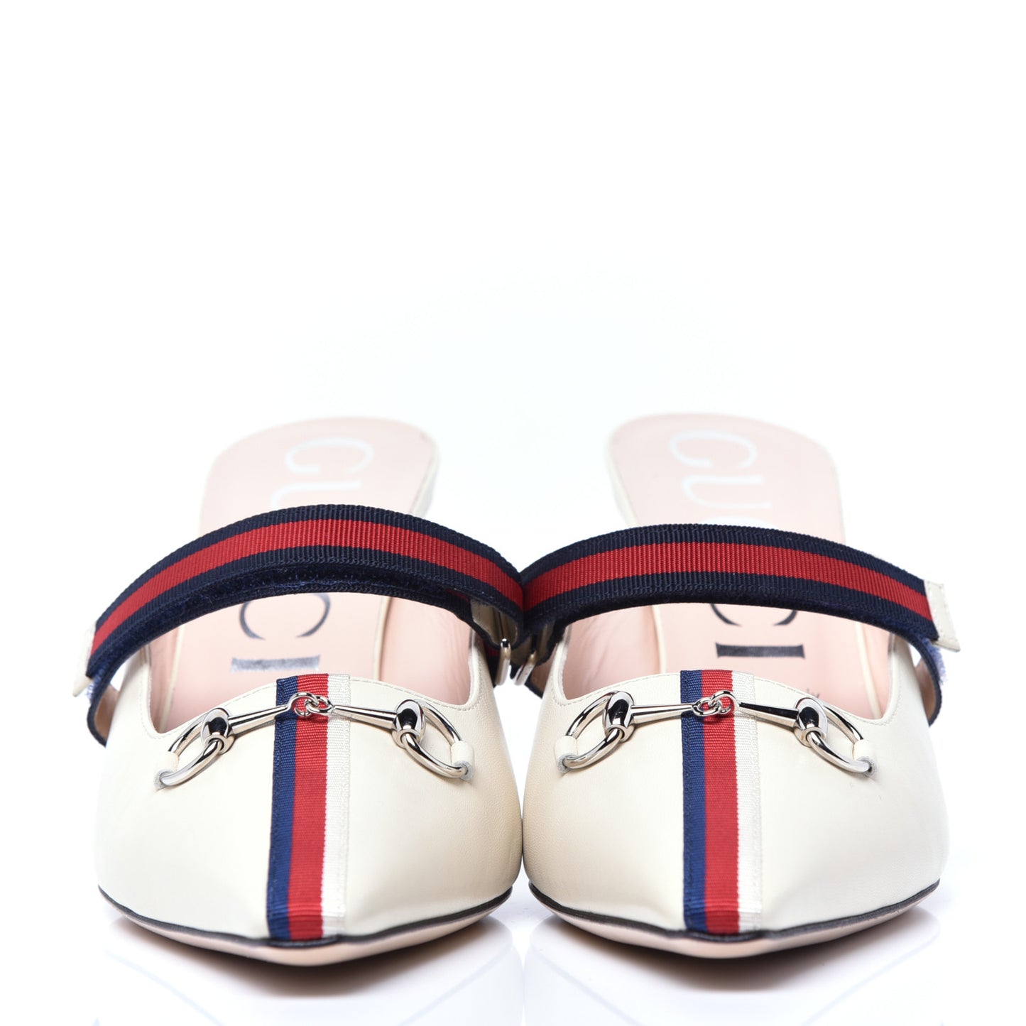 Malaga Kid Sylvie Web Cross Strap Mid-Heel Slides 40.5 Vintage White