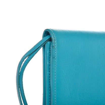 Balenciaga Supple Calfskin Papier Platre Money Wallet Bleu Caraibes 13 of 17