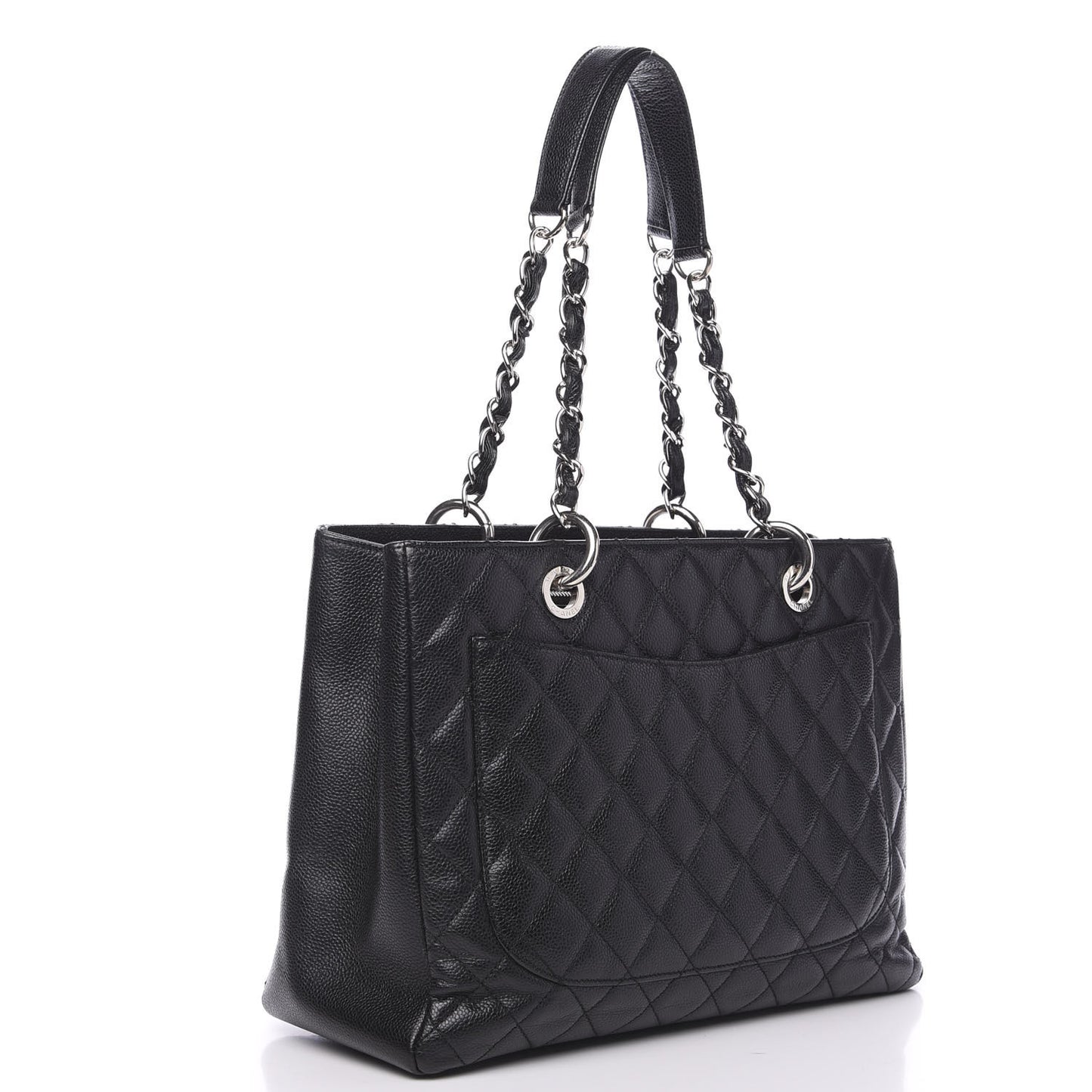 Caviar Quilted Grand Shopping Tote GST Black
