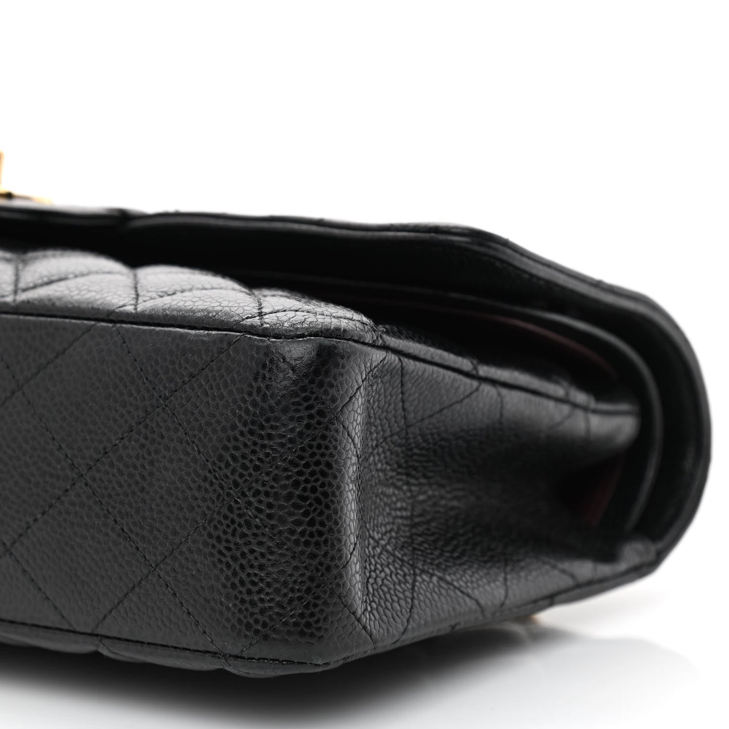 Caviar Quilted Medium Double Flap Black
