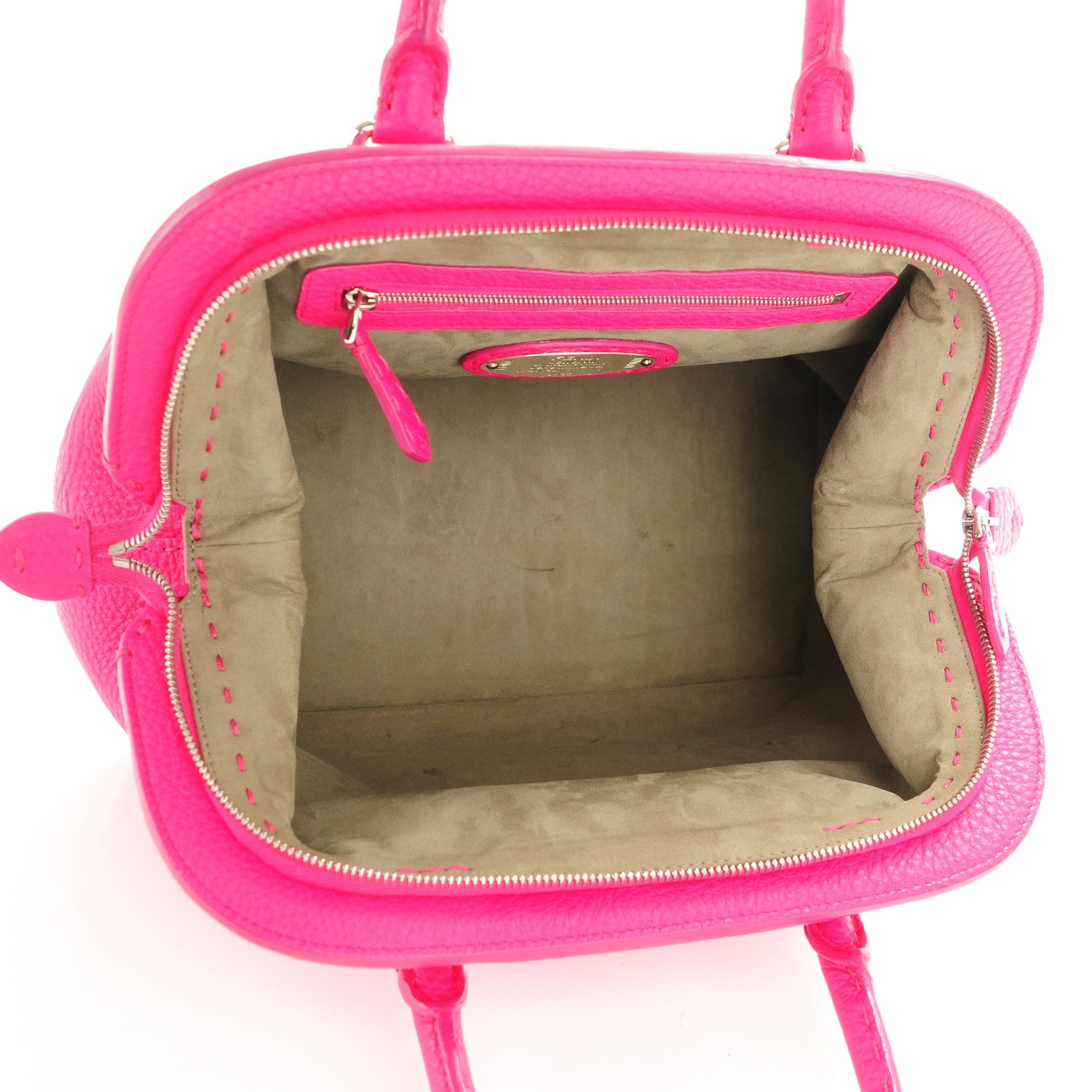 Fendi Calfskin Romano Selleria Adele 1328 Bag Fuchsia 5 of 9