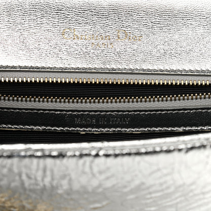 Christian Dior Metallic Ceramic Effect Deerskin Medium Diorama Flap Bag Silver 7 of 13