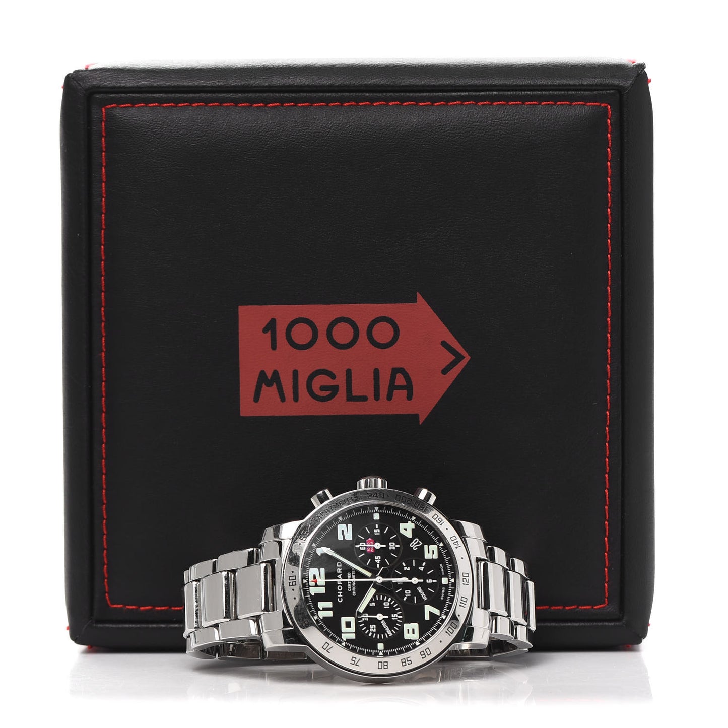 Stainless Steel 40mm Mille Miglia Chronograph Automatic Watch Black