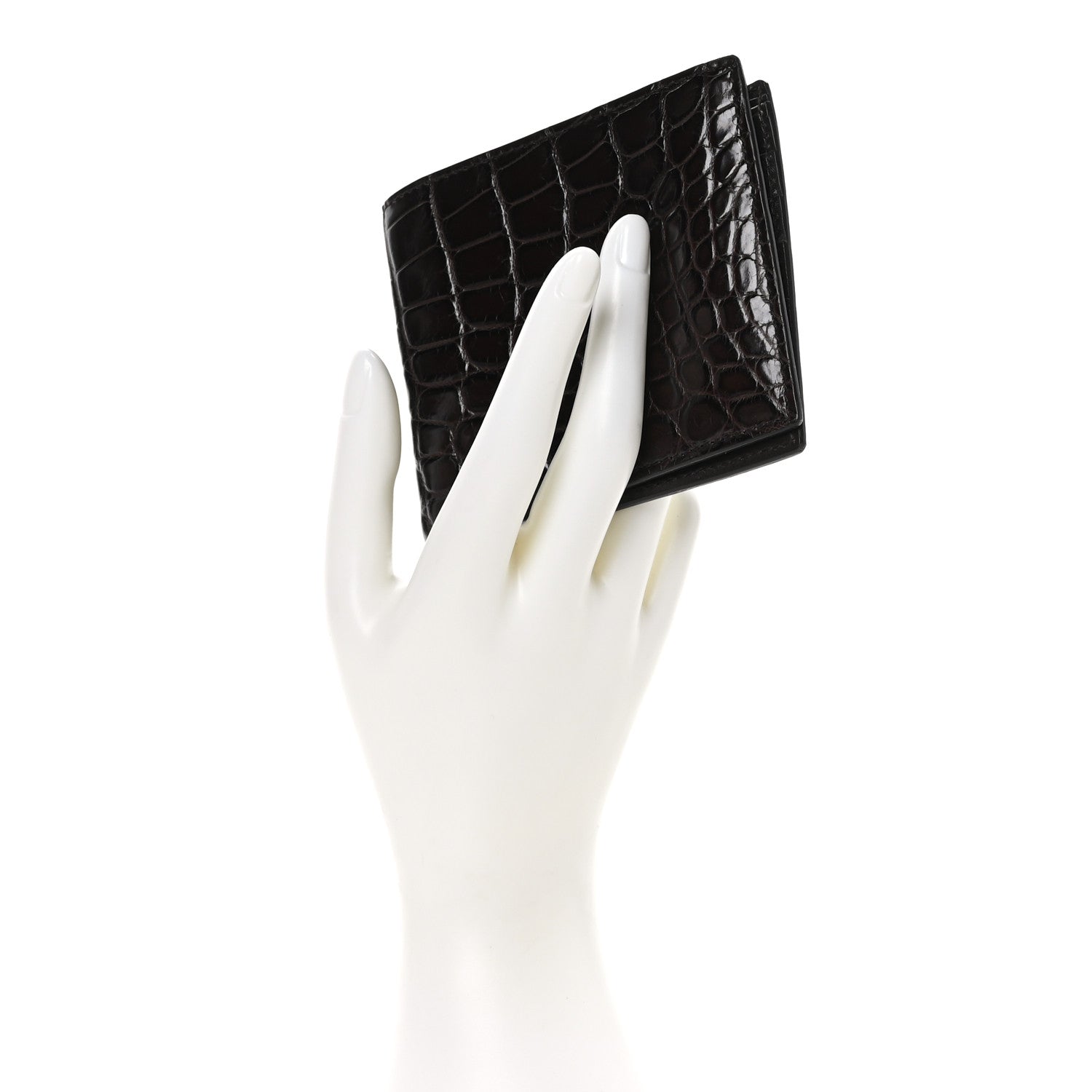 Gucci Crocodile Bi-Fold Wallet Brown 2 of 7