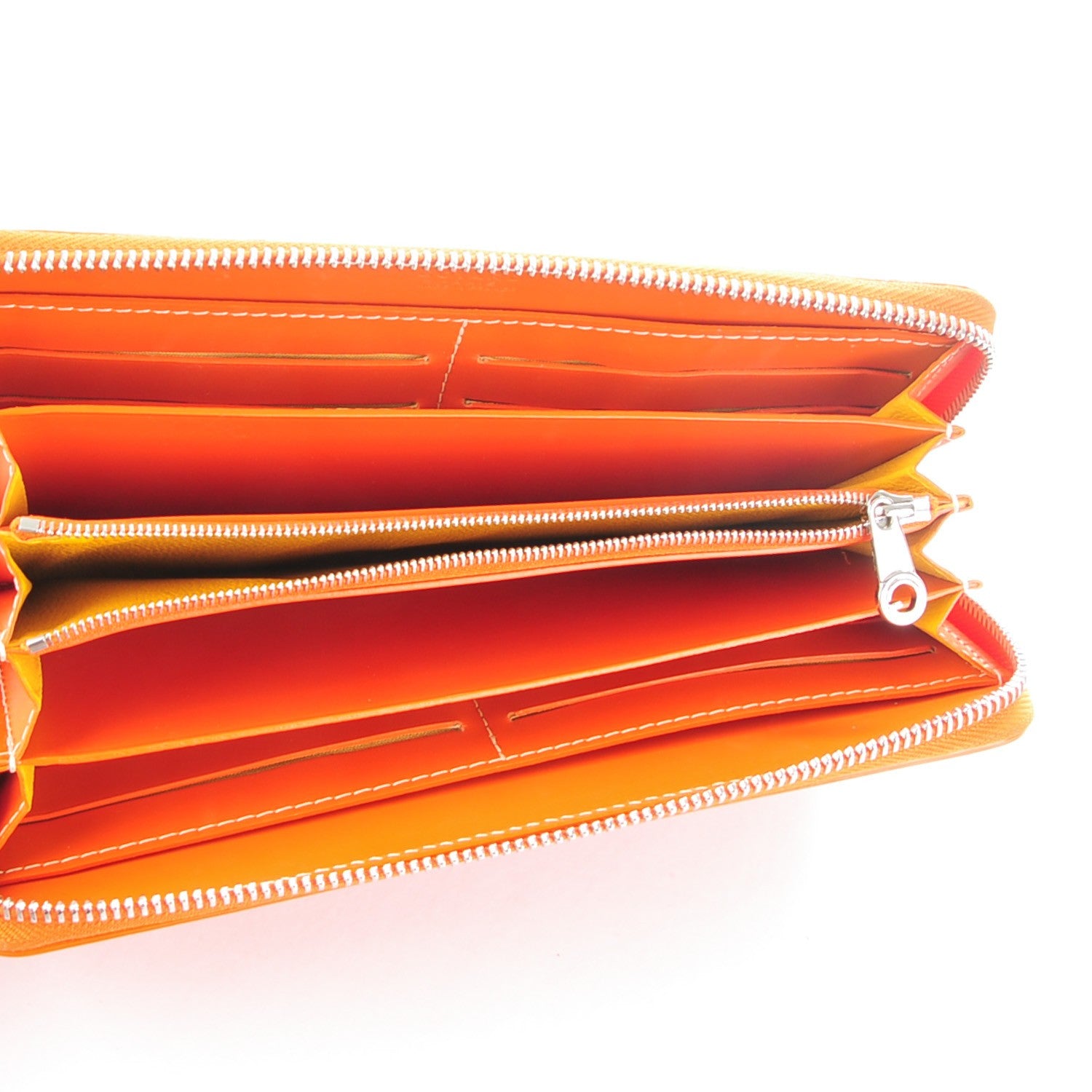 Goyard Goyardine Matignon Zip Around GM Wallet Orange 5 of 6