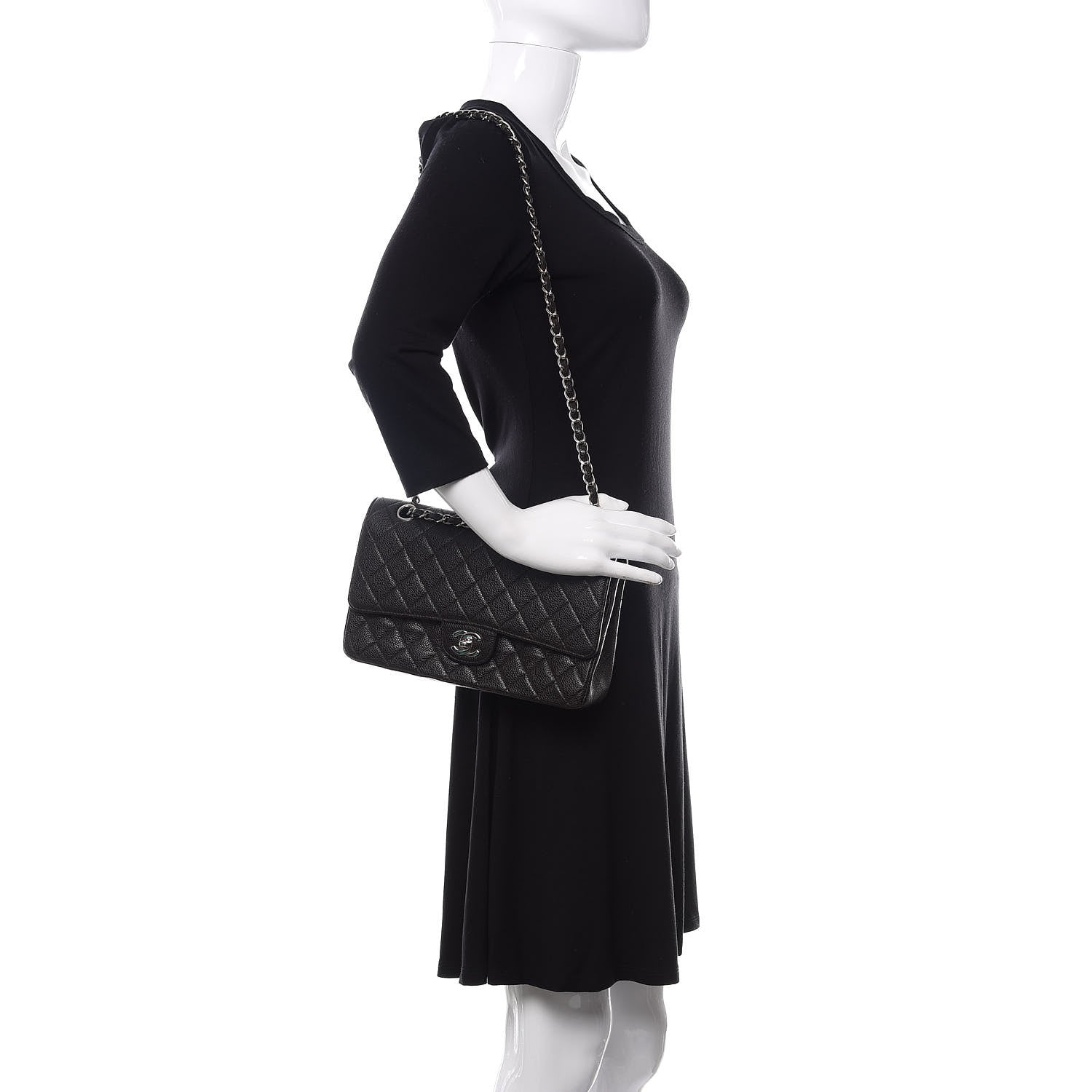 Chanel Caviar Quilted Medium Double Flap Brown 2 of 13