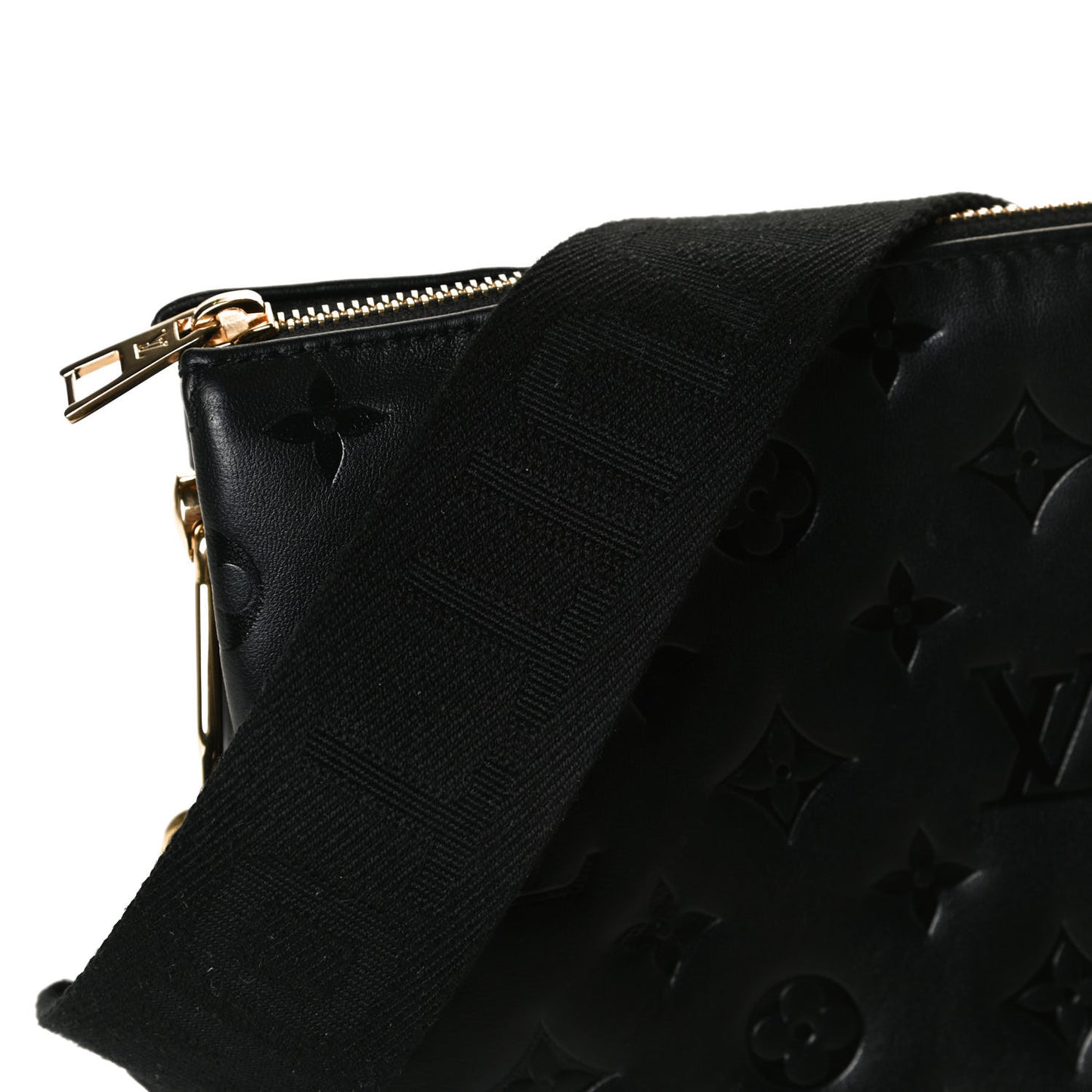 Lambskin Embossed Monogram Coussin PM Black