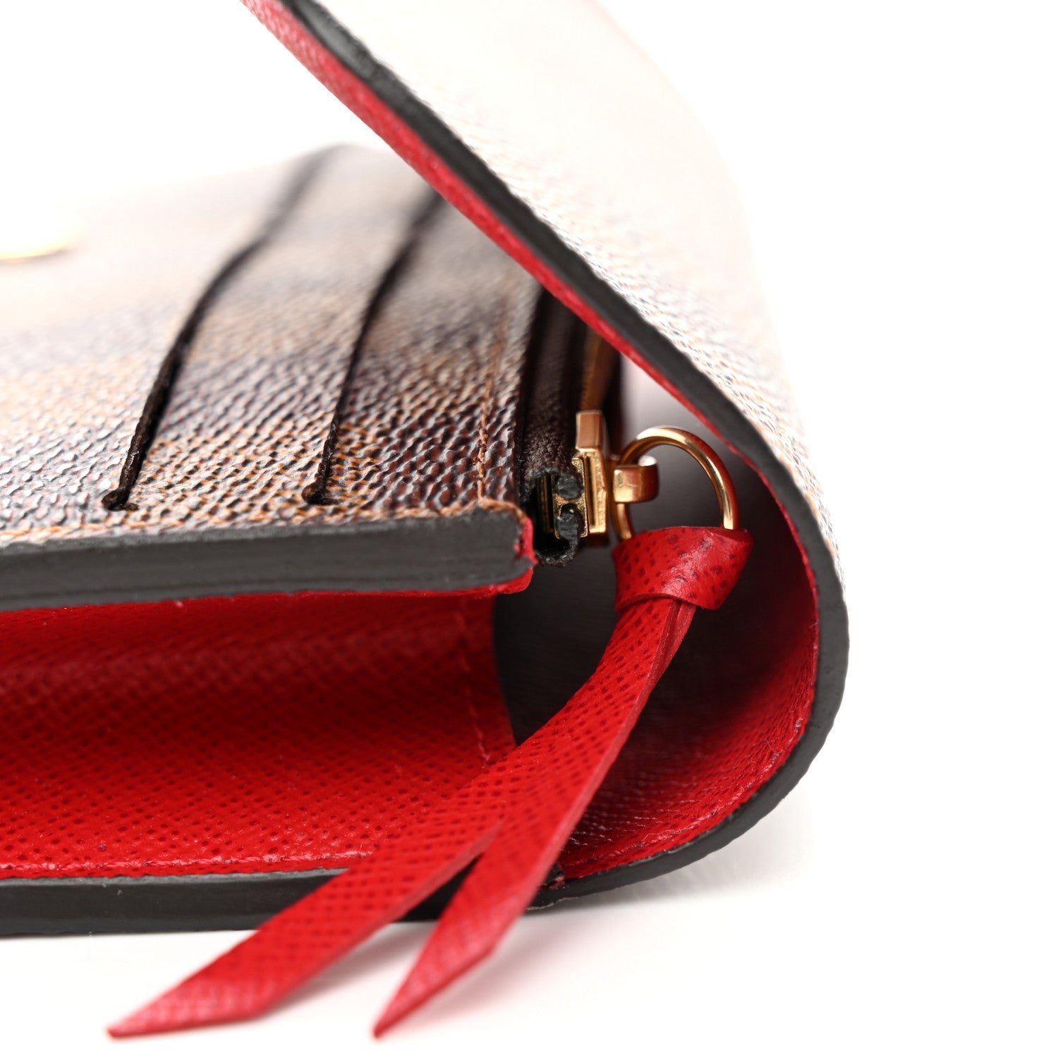 Louis Vuitton Damier Ebene Emilie Wallet Red 8 of 10