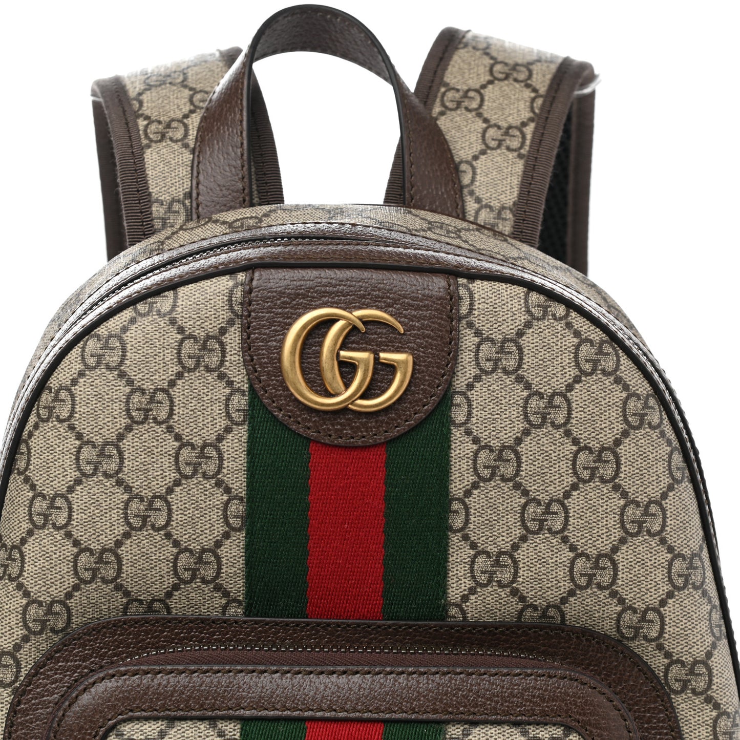 GG Supreme Monogram Calfskin Web Small Ophidia Day Backpack Beige Ebony New Acero
