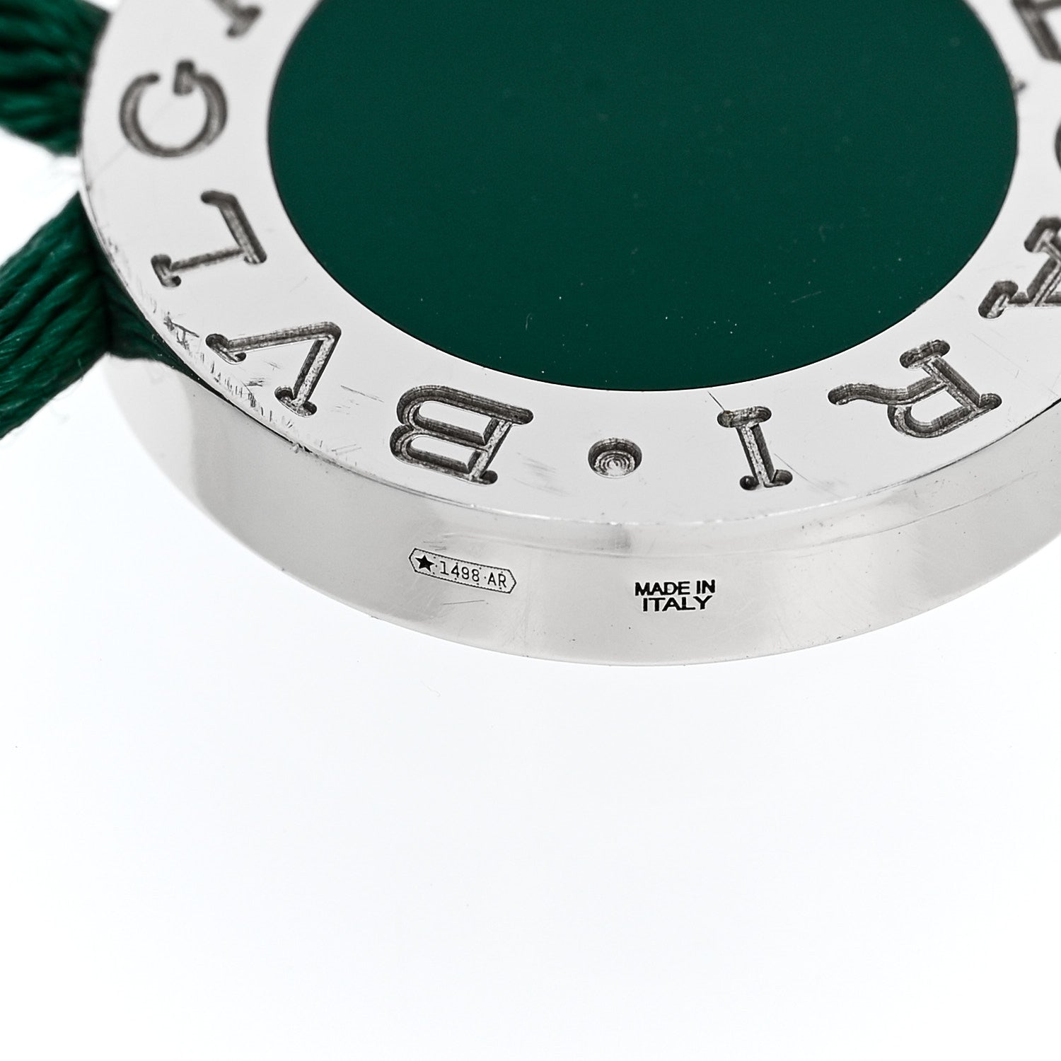 Bulgari Sterling Silver Enamel BVLGARI BVLGARI Adjustable Cord Bracelet Green 3 of 5
