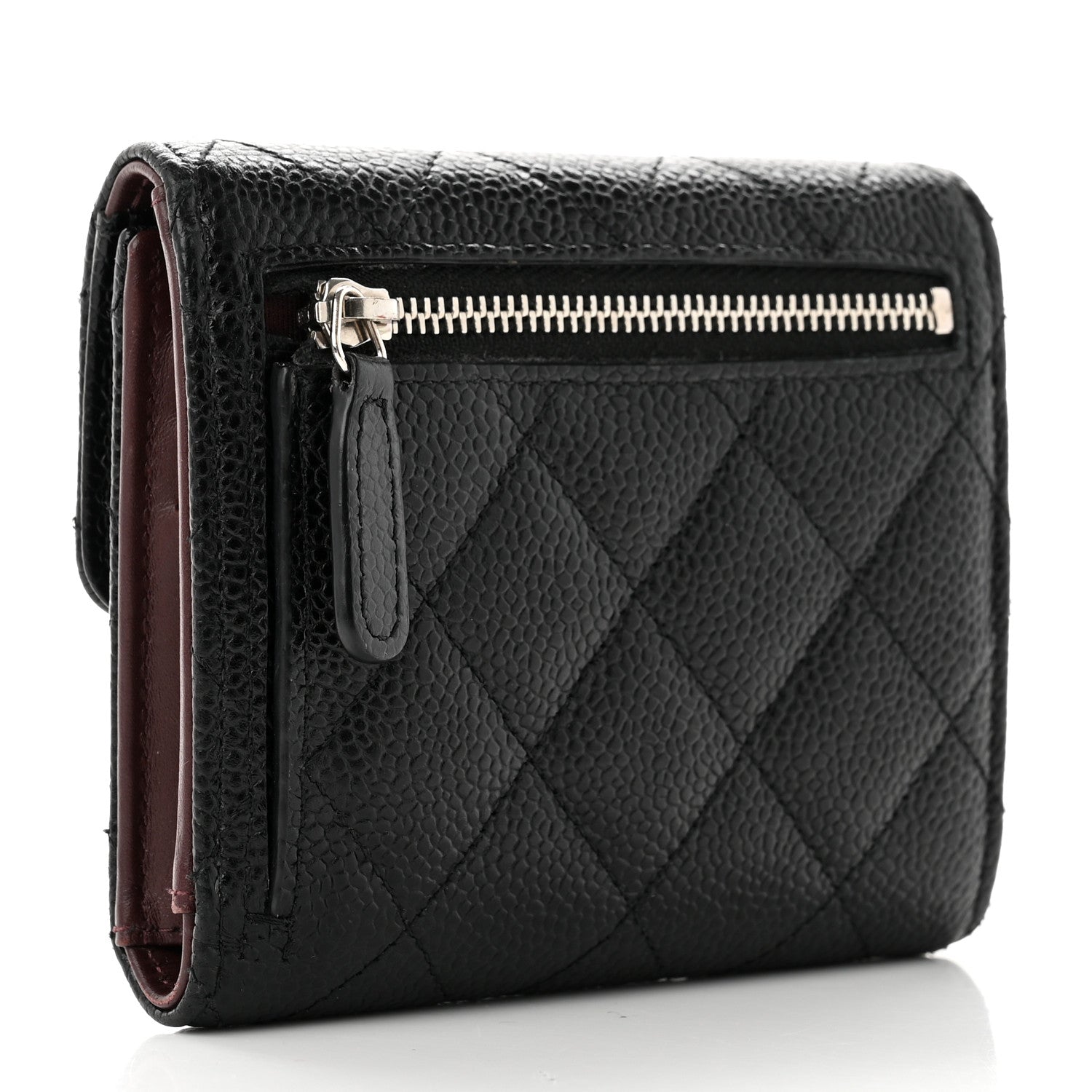 Chanel Caviar Quilted Compact Flap Wallet Black 3 of 9
