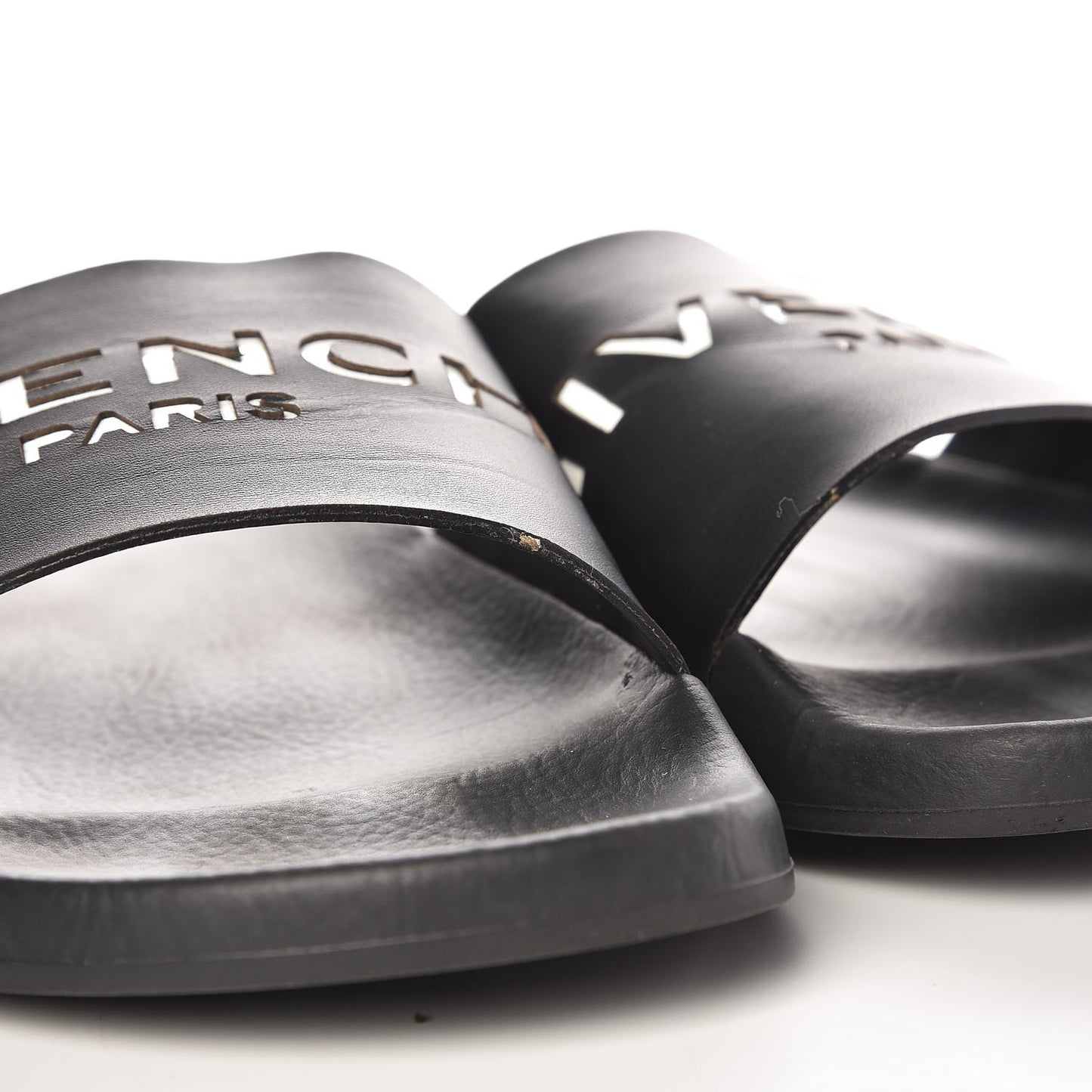 Rubber Logo Pool Slide Sandals 39 Black