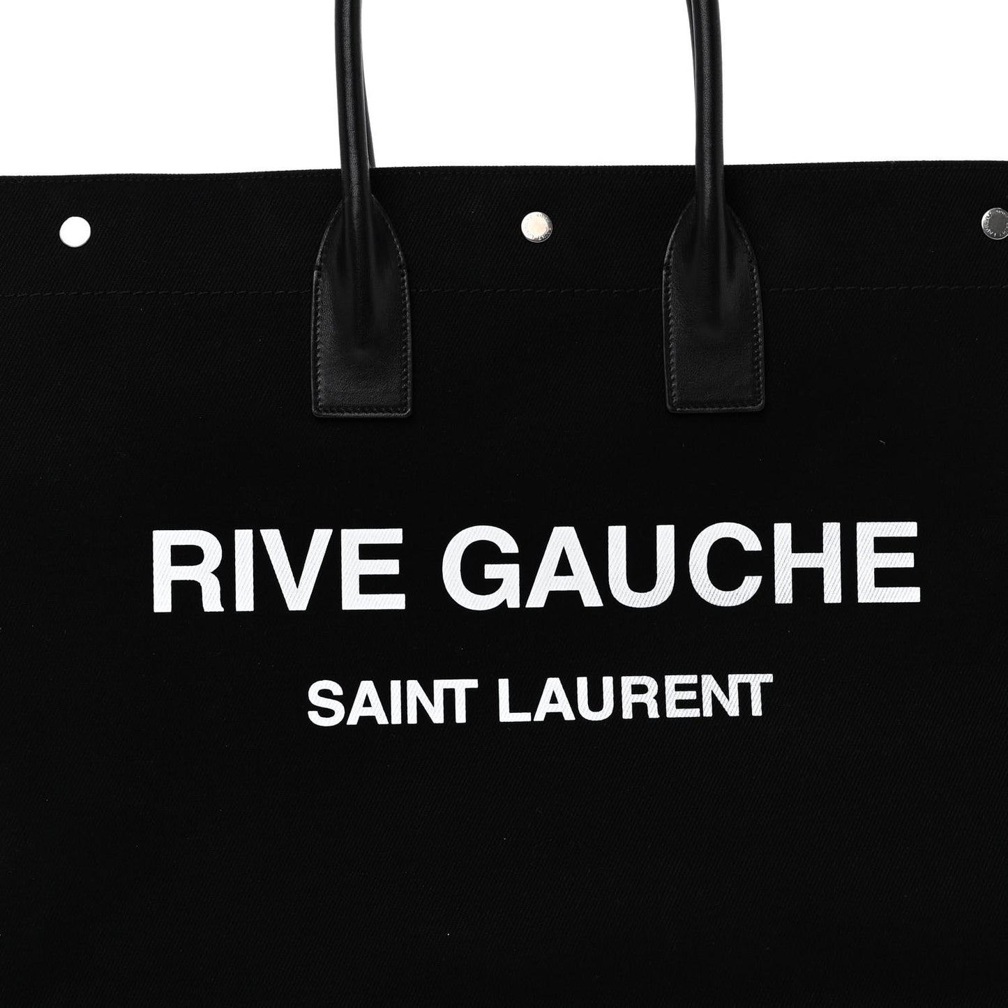 Linen Calfskin Rive Gauche Tote Black