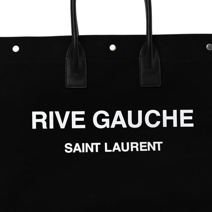 Saint Laurent Linen Calfskin Rive Gauche Tote Black 7 of 10
