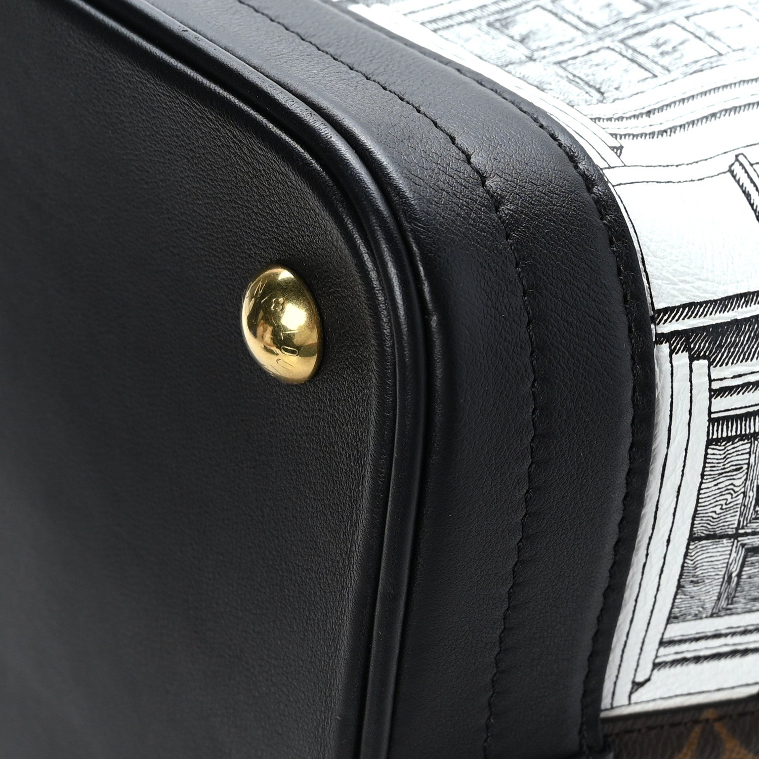 Louis Vuitton X FORNASETTI Calfskin Architettura Noe MM Black White 12 of 12