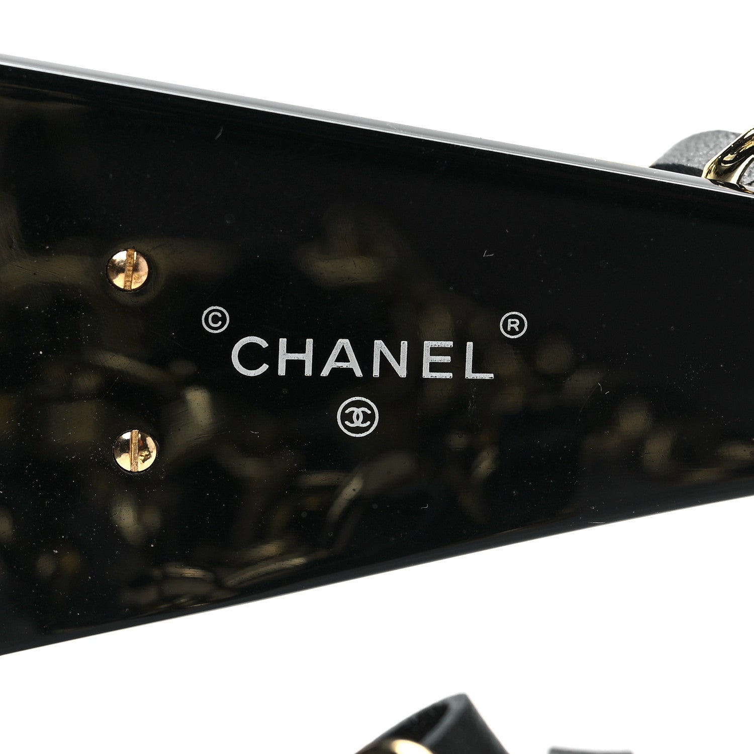 Chanel Lambskin Chain Shield Sunglasses Black 5 of 6