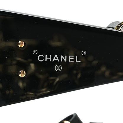 Chanel Lambskin Chain Shield Sunglasses Black 5 of 6