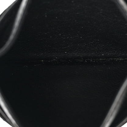 Saint Laurent Grain De Poudre Matelasse Chevron Monogram Credit Card Case Black 5 of 7