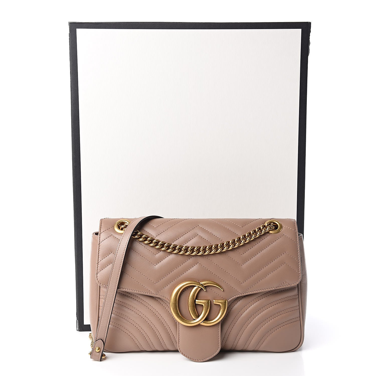 Gucci Calfskin Matelasse Medium GG Marmont Shoulder Bag Porcelain Rose 11 of 11