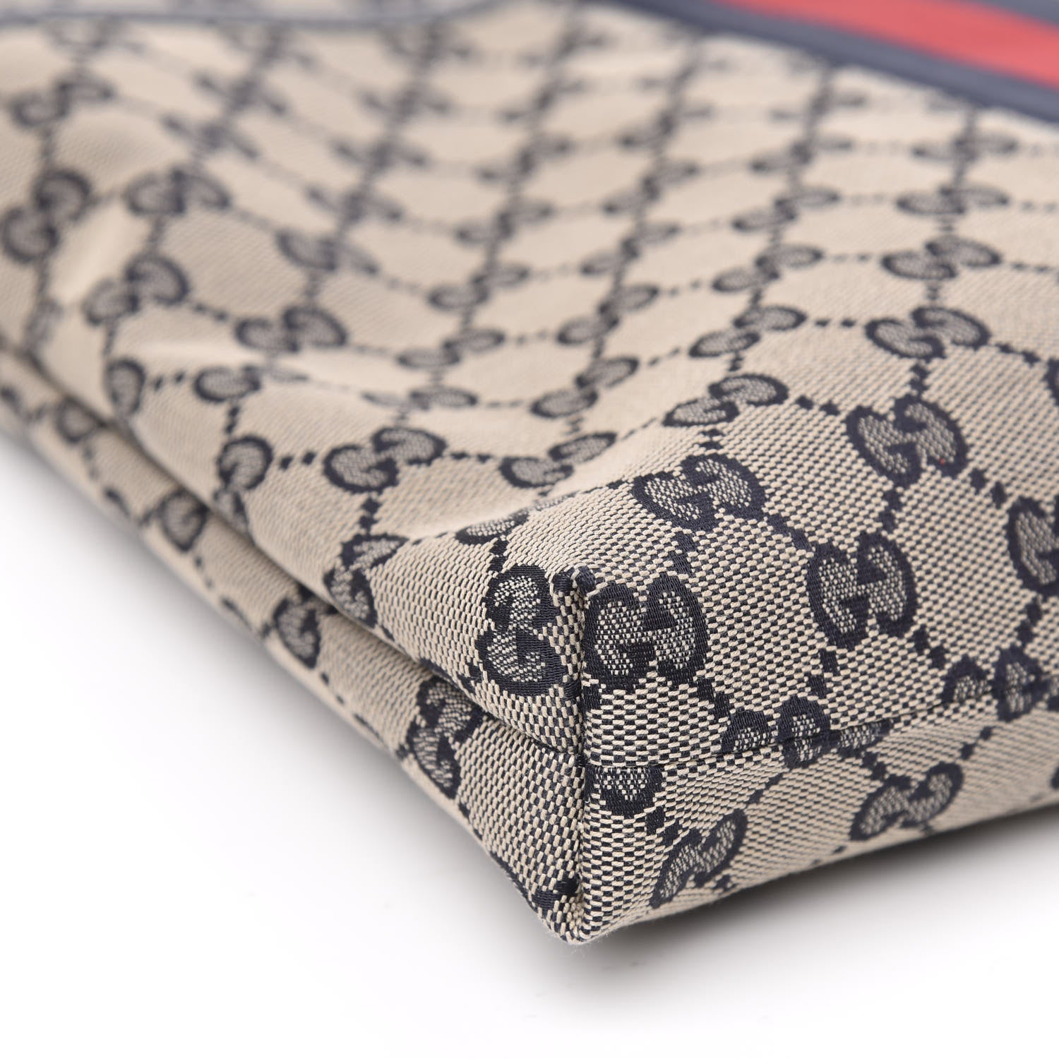 Gucci GG Supreme Monogram Web Flat Messenger Bag Navy 8 of 9