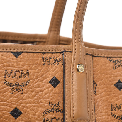 MCM Visetos Medium Liz Reversible Shopper Tote Cognac 15 of 21