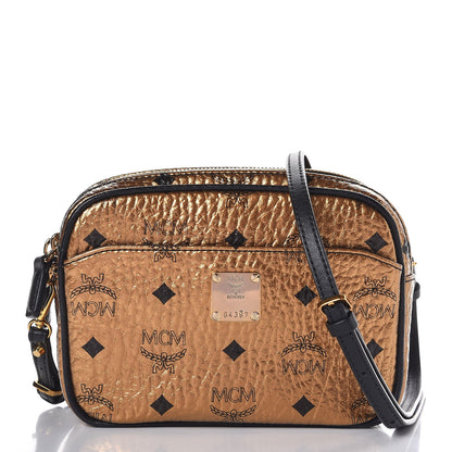 MCM Metallic Visetos Camera Crossbody Bag Gold 1 of 10