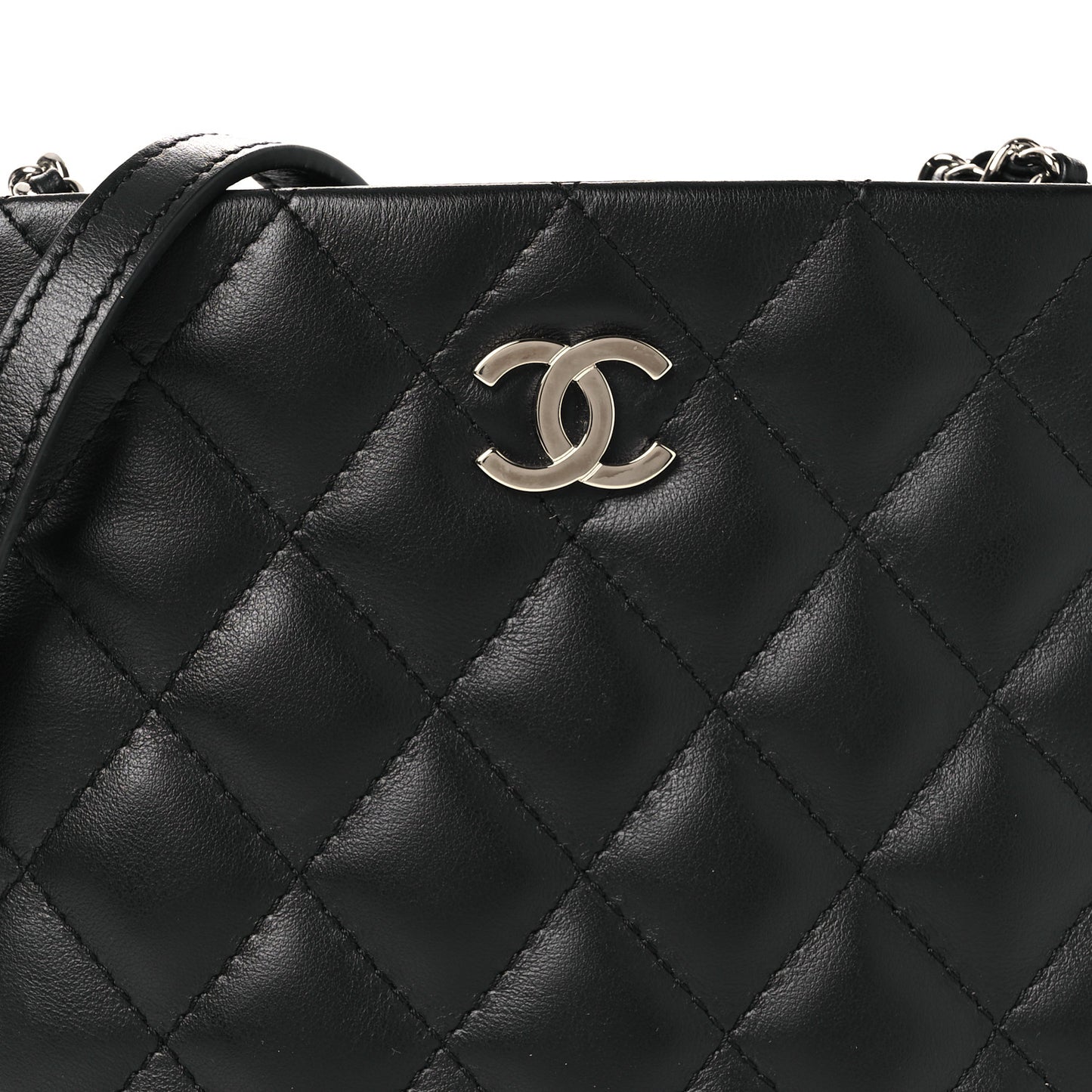 Lambskin Quilted Crossbody Bag Black
