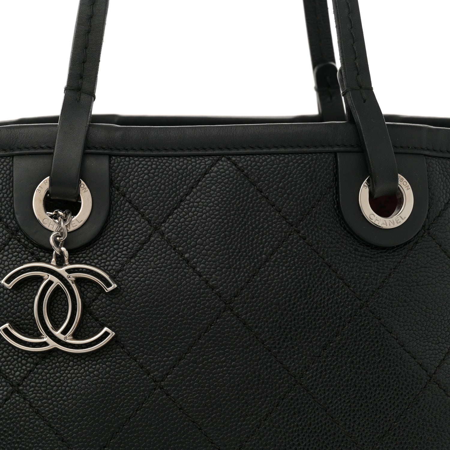 Chanel Grained Calfskin Shopping Fever Tote Black 9 of 13