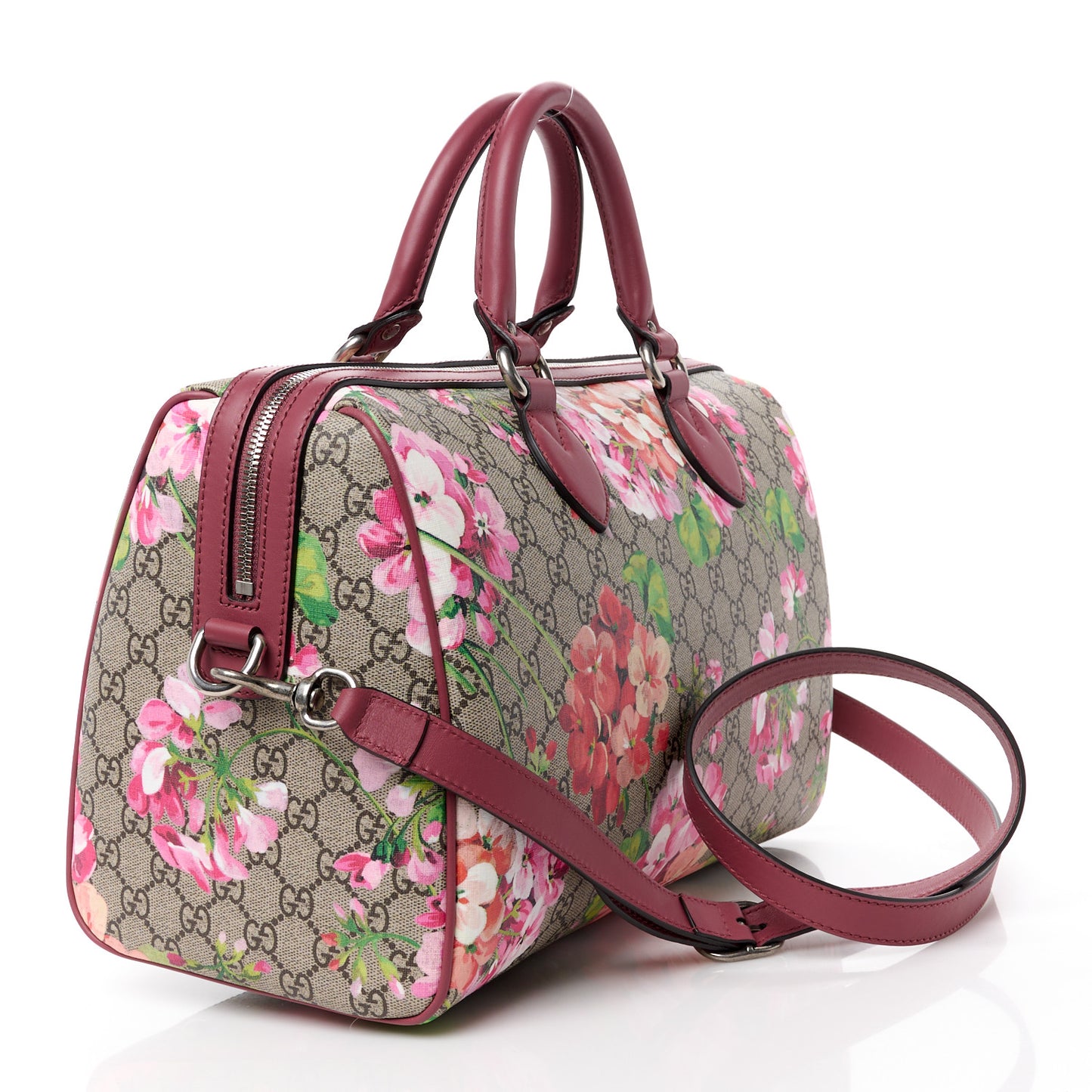 GG Supreme Monogram Blooms Medium Boston Beige Multicolor Dry Rose