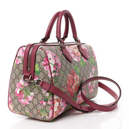 Gucci GG Supreme Monogram Blooms Medium Boston Beige Multicolor Dry Rose 3 of 12
