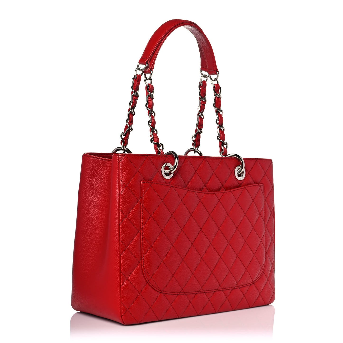 Caviar Quilted Grand Shopping Tote GST Red