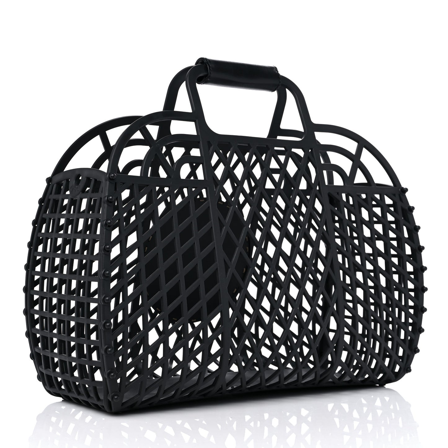 Recycled Plastic Vitello Liberty Matte Medium Fendi Basket Black Miele Scuro