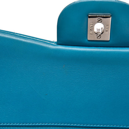 Chanel Patent Calfskin Quilted Jumbo Double Flap Turquoise 5 of 10