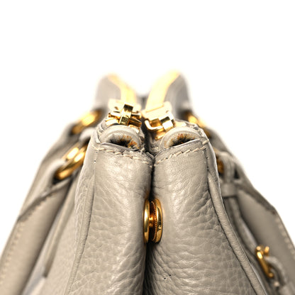 Prada Vitello Daino Large Double Zip Tote Pomice 13 of 16